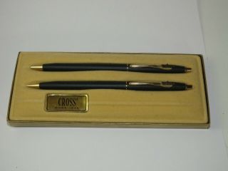 Vintage Unisys Black Cross Classic Gold Trim Pen & Pencil No Top