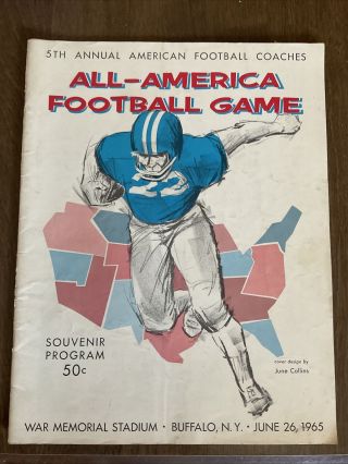 Vintage 1965 All America Football Game Program Buffalo War Memorial Stadium