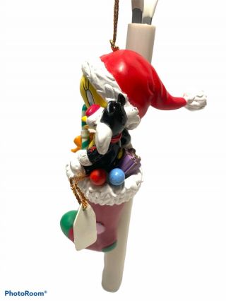 VINTAGE 1999 SYLVESTER With TWEETY In Stocking LOONEY TUNES ORNAMENT ORIG.  BOX 3