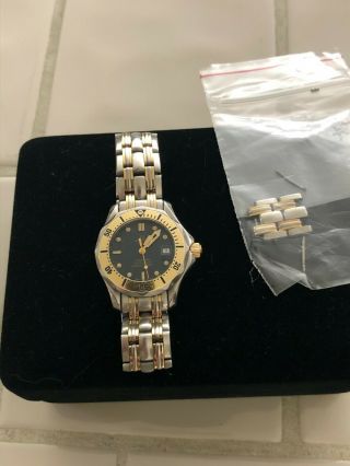 Ladies Omega Seamaster Professional 18k Gold And Stainless Two Tone Quartz