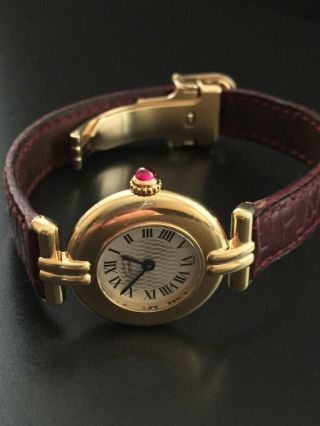 MUST DE CARTIER VERMEIL GOLD PLATED SILVER 925 LIMITED EDITION LADIES WATCH 6