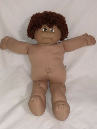Vintage Cabbage Patch Kids Doll Brown Hair Boy Brown Eyes 2 Dimples Collectible