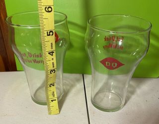 2 Dairy Queen Vintage Dq Holiday Soda Float Glasses “eat Drink And Be Merry”