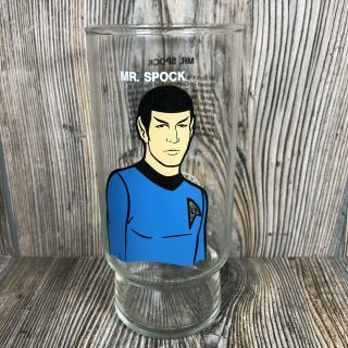 Vintage Rare Star Trek 1976 Dr.  Pepper Glass Cartoon 16oz Mr.  Spock