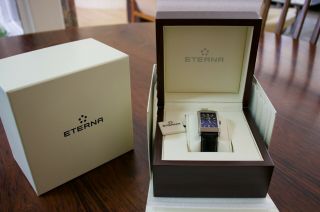 Eterna 8491.  41.  41.  1117d Eterna - Matic Swiss Automatic Black Leather Watch