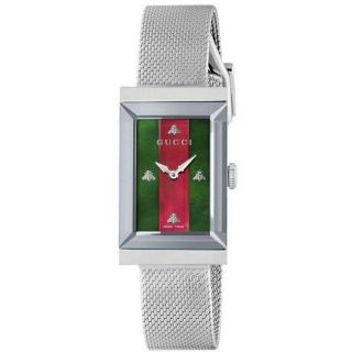 Gucci G - Frame Red And Green Dial Stainless Steel Women 