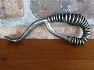 Antique Arctic Wood Cook Stove Cast Iron Lid Lifter With Coiled Handle
