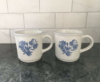Vintage Pfaltzgraff Stoneware Yorktowne Set Of 2 Coffee Mugs