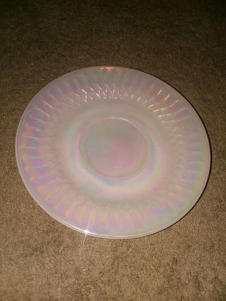 Vintage Federal Glass White Moon Glow Iridescent 5 - 3/4 " Saucer / Plate