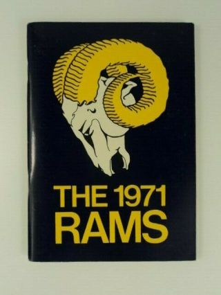 Vintage 1971 Los Angeles Rams Nfl Media Guide Logo Cover Euc
