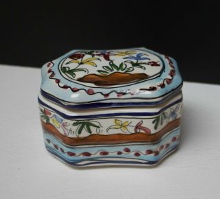 Vintage Trinket Box,  Hand Painted,  Made In Portugal,  Cottage Core