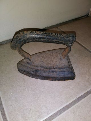 Antique 7 Steel Sad Iron Patd Apd For Doorstop Weight