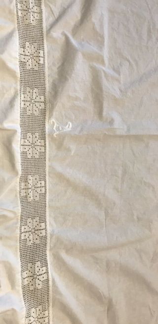 Antique Coverlet For Bed Or Pillows 24 - 3/4 X 80 With Letter A In Center