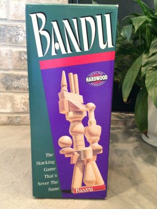Bandu Wooden Block Stacking Game 1991 Milton Bradley Vintage 100 Complete