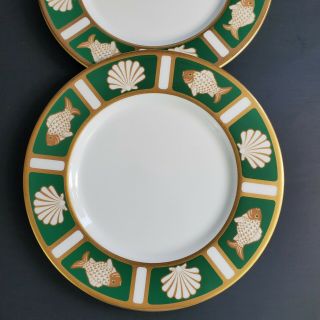Vintage Mikasa Fish And Shell Ming Green Bread Plates Set Of 2 A6401 6.  5 Inch