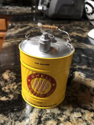 Vintage Shell Motor Oil 1:4 Scale Oil Can Coin Bank First Gear 1999