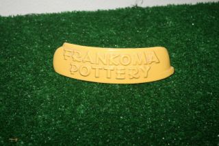Vintage Frankoma Pottery Dealer Table Sign Yellow