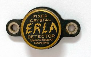 Erla Fixed Crystal Detector Electrical Research Laboratories For Antique Radios