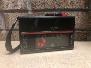 Vtg Sony Tcm - 12 Cassette - Corder Recorder Tape Player Walkman Mic -