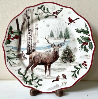 Better Homes & Gardens Winter Forest - Buck 8 3/4 " Salad Plate Deer Heritage