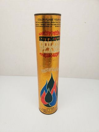 Vtg Seymour Color Flame Crystals Fireplace 1 Lb Canister Campfire Vivid Colors