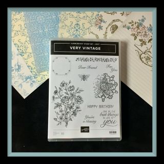 Stampin Up Very Vintage Stamp Set & Beau Chateau Dsp.  So Pretty