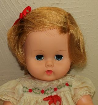 Vintage 1960s Vogue 18 " Ginny Baby Vinyl Doll W/ Rooted Hair