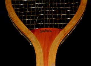 Antique Wood 1900 Spalding Geneva Narrow Head Tennis Racket