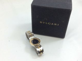Authentic Bvlgari 18k Gold Steel Ladies Watch Black Dial Bb23sg 9b130030yk3kk "
