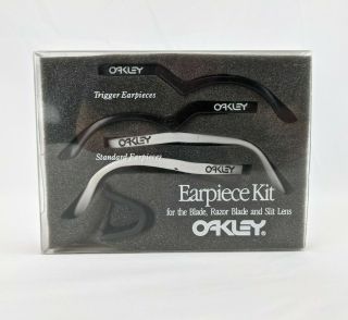 Vintage Oakley Razor Blade Slit Ear Piece Kit White & Black Earstems Nose Piece