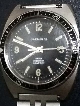 1970 Vintage Caravelle 666 Ft Sea Hunter Automatic Watch.