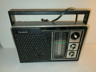 Vintage 1968 Panasonic Rf - 594 Am/fm Ac/dc Portable Radio.  Tuning Handle Missing