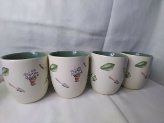 Set Of 4 Pfaltzgraff Perennials Flower Garden Coffee Mugs 12 Oz
