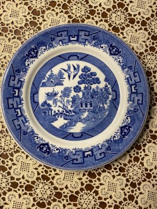 Vtg Shenango China Restaurant Ware Blue Willow 9 3/4” Dinner Plate