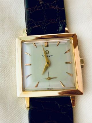 1950s Vintage 14k Gold Omega Square Watch.  Parts In.
