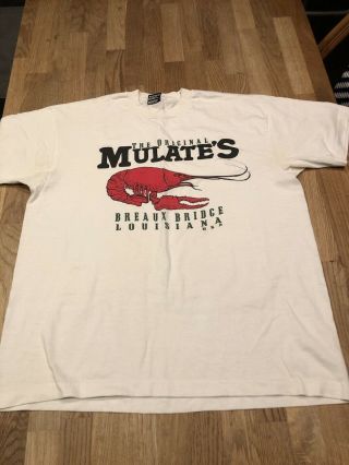 Vintage The Mulate’s Breaux Bridge T Shirt Xl Single Stitch White