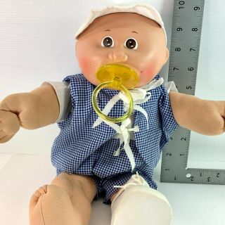 Vintage Coleco Cabbage Patch Kids Preemies Doll Blue Checkered Outfit