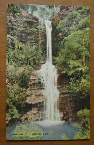 Retro Vintage Postcard: Minnehaha Falls,  Katoomba Nsw,  Green 