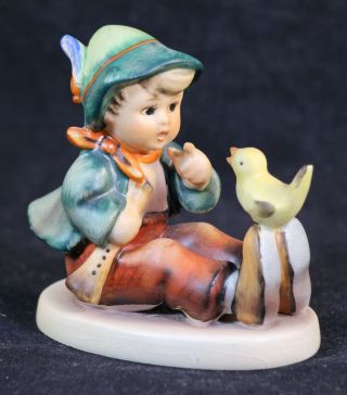 Vintage Goebel Hummel " Singing Lesson " Boy With Bird West Germany Figurine