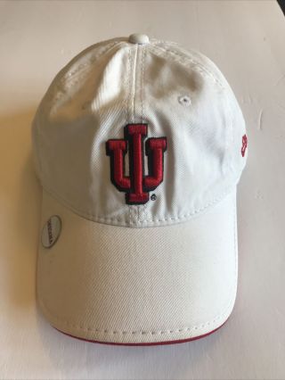 Vintage Era Iu Indiana University Snapback Hat White Red