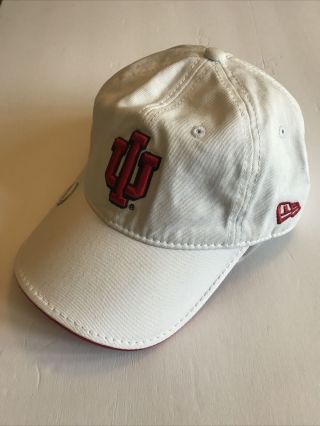 Vintage Era IU Indiana University Snapback Hat White Red 2