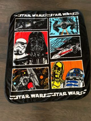 Star Wars Death Vader Fleece Throw Soft Blanket 48x56” Vintage