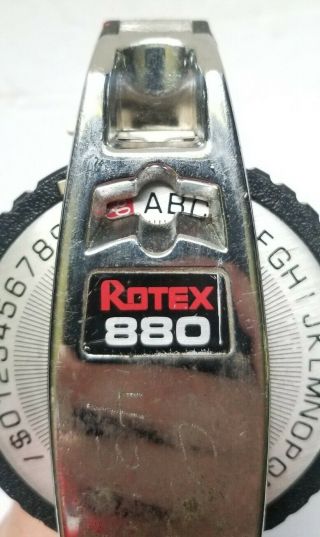 Vintage Avery Rotex 880 Profesional Label Maker Heavy Duty Black Chrome 1/2 " 3/8