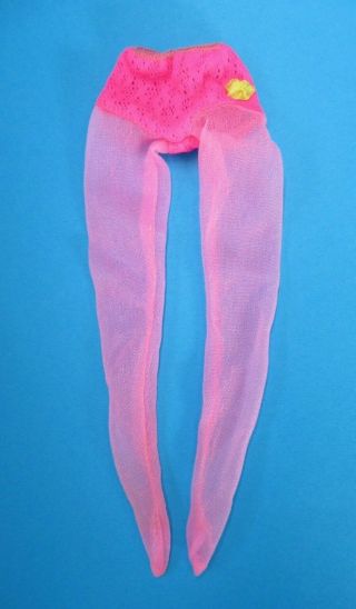 Vintage Barbie - Close - Ups 1874 Pink Pantyhose With Yellow Flower