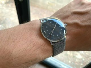 Junghans Max Bill 38mm Case Quartz Gray Felt Strap Watch (model 041/4818.  04)