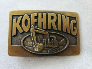 Vintage Koehring Excavator Shovel Advertising Metal Belt Buckle
