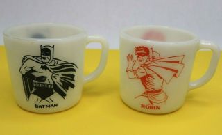 Vintage Batman & Robin Mug Cup Milk Glass Westfield 1966 Rare Zowie