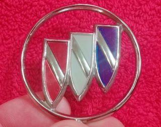Vintage Buick Tri Shield Hood Ornament Emblem Badge Logo Chrome Red White Blue