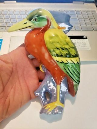 Wall Pocket Tropical Bird Made In Japan Planter Vase Vintage Hand Painted
