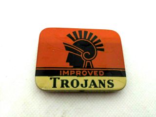 Vintage Trojan Brand Prophylactics Tin Improved,  Youngs Ruber Corp York